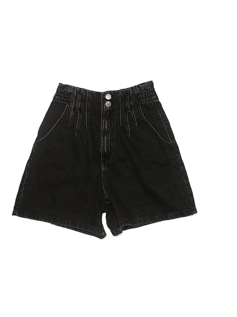 Zara Solid Black Denim Shorts Size 6 50 off thredUP