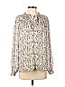 Farrow 100% Polyester Animal Print Silver Tan Long Sleeve Blouse Size XS - photo 1