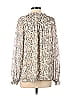Farrow 100% Polyester Animal Print Silver Tan Long Sleeve Blouse Size XS - photo 2