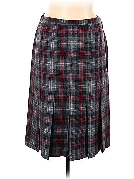 Pendleton 100% Virgin Wool Plaid Multi Color Gray Wool Skirt 34