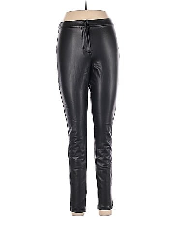 Esmara by Heidi Klum Solid Black Faux Leather Pants Size 6 - 55