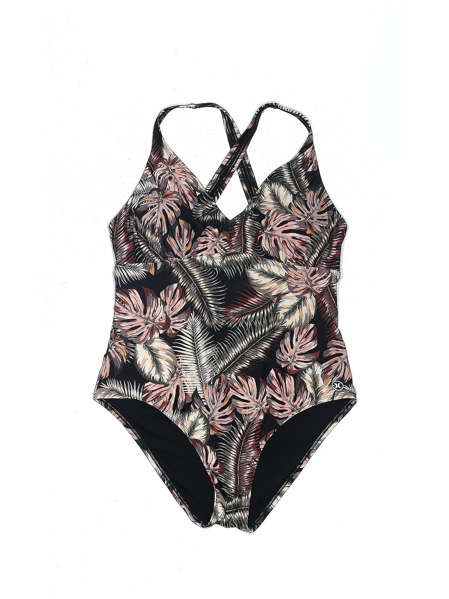 Hurley Tropical Multi Color Black One Piece Swimsuit Size XXL 71 off