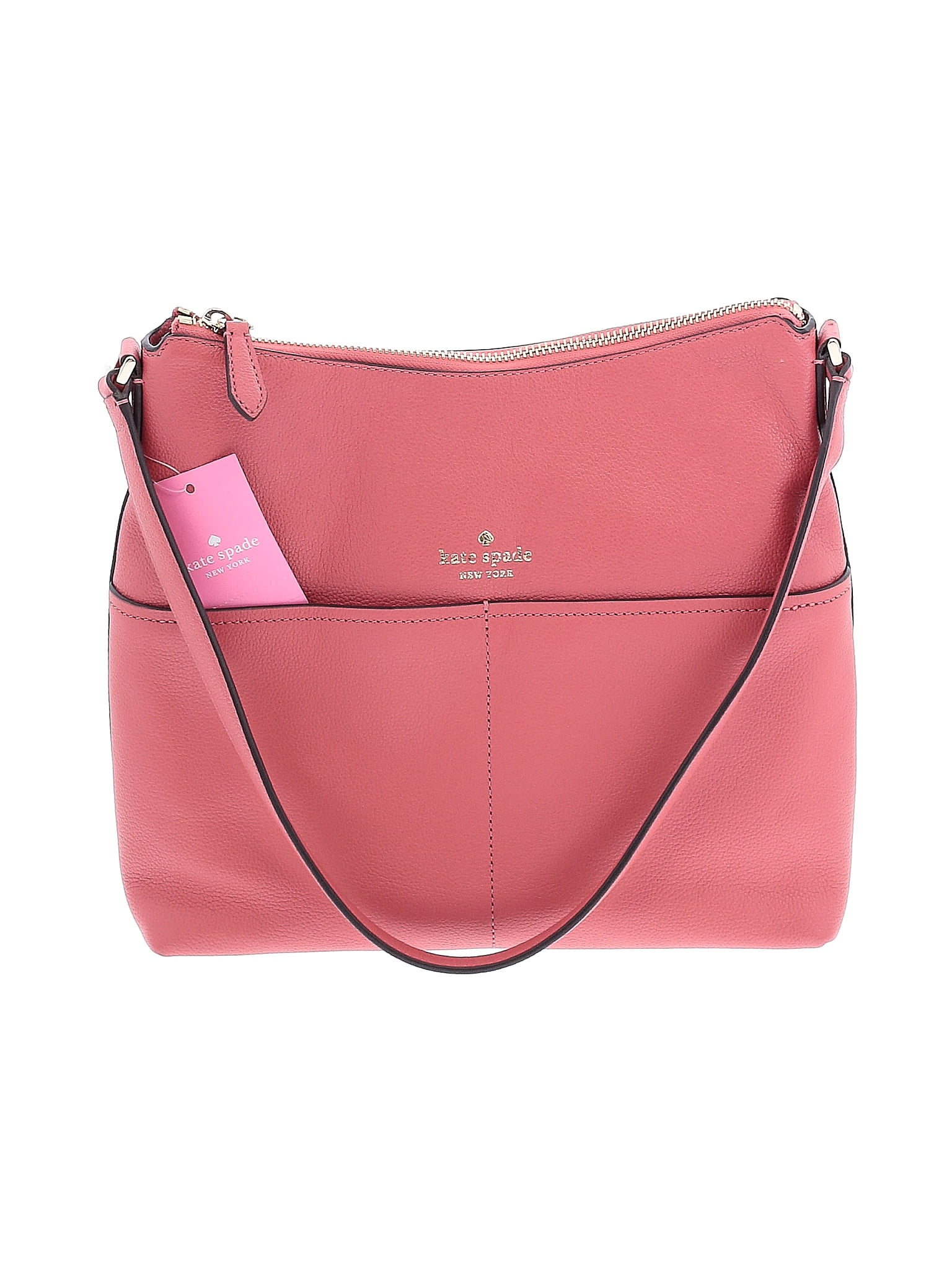 Kate Spade New York 100 Leather Solid Pink Leather Shoulder Bag One Size 51 Off Thredup 5308