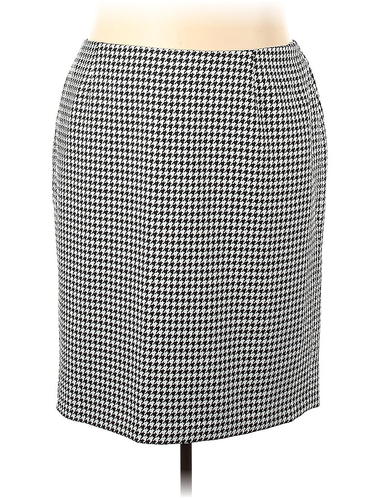 Jones Studio 100% Polyester Checkered-gingham Multi Color Black Casual Skirt Size 24 (Plus) - photo 1