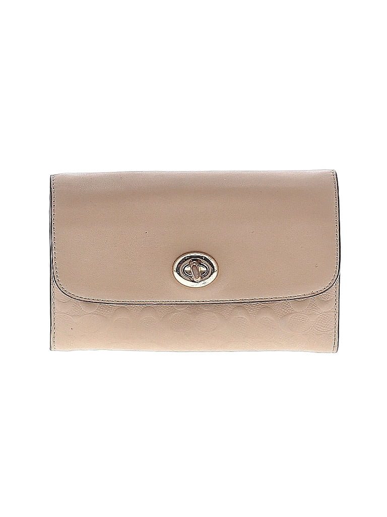 Coach Factory Solid Tan Leather Clutch One Size - photo 1