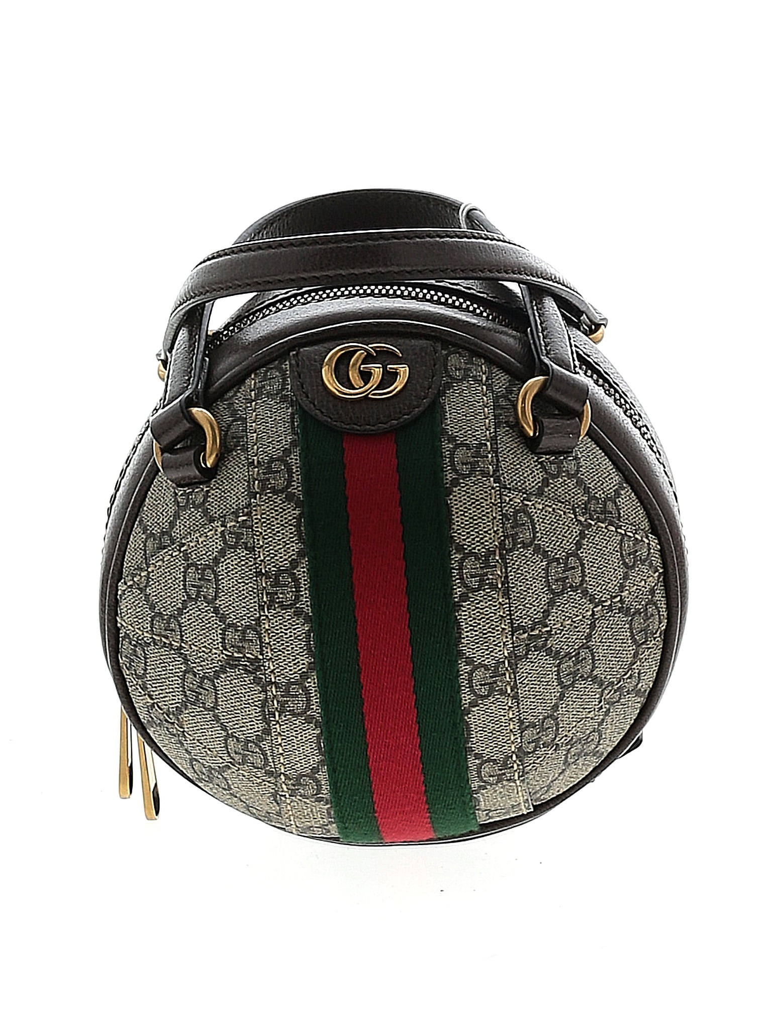 Gucci 100 Coated Canvas Multi Color Brown Web Mini Tifosa