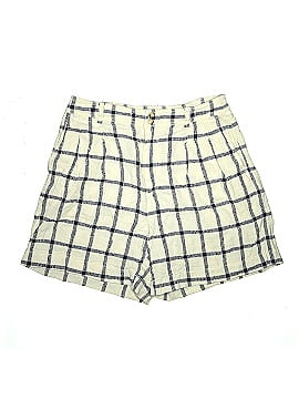 Madewell Linen-Cotton Pleated Mid-Length Shorts in Windowpane (view 1)