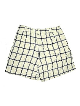 Madewell Linen-Cotton Pleated Mid-Length Shorts in Windowpane (view 2)
