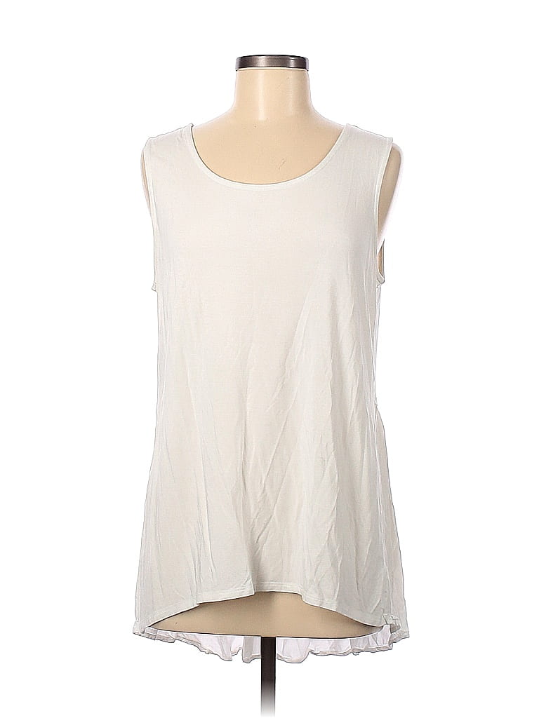Soft Surroundings Solid White Ivory Sleeveless T-Shirt Size M - 60% off ...