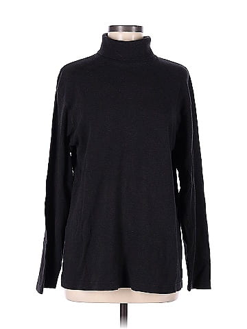 Alfani 100% Cotton Color Block Black Turtleneck Sweater Size M