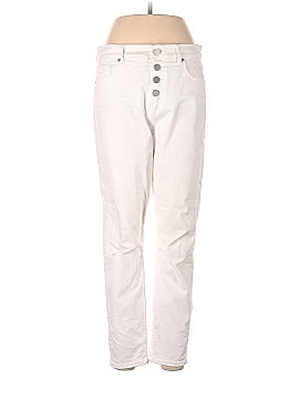 Ann Taylor LOFT High Rise Skinny Crop Jeans in White (view 1)