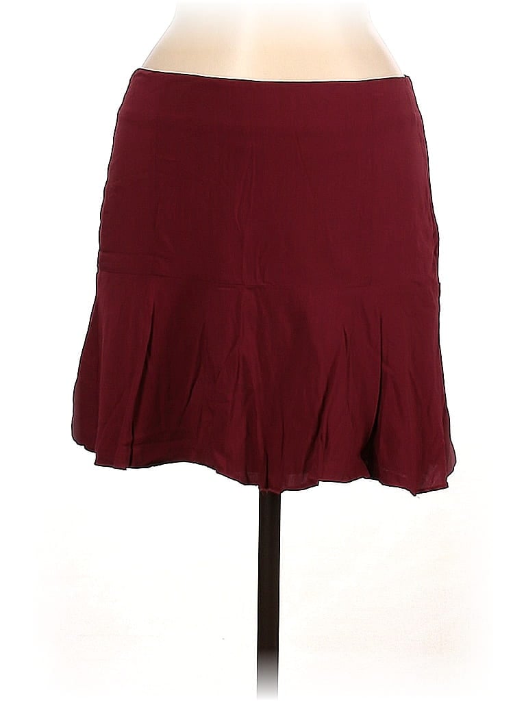 Theory Solid Burgundy Casual Skirt Size 6 - photo 1