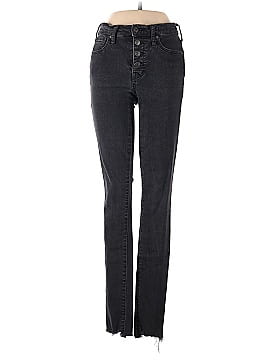 Madewell Taller 9" Mid-Rise Skinny Jeans in Berkeley Black: Button-Through Edition (view 1)