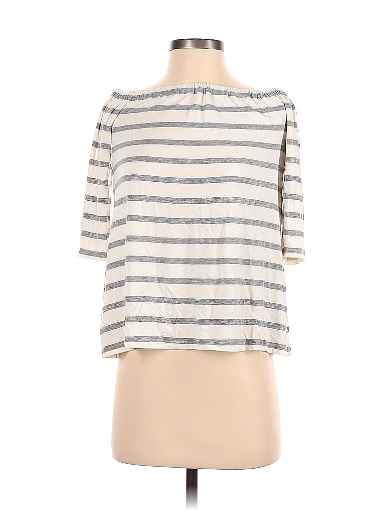 Click to view more detailed imagery on our partner's website Pre-owned Bb Dakota 3/4 Sleeve Top Ivory Boatneck Tops In White