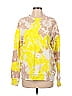 SPRWMN 100% Cotton Tie-dye Acid Wash Print Batik Paint Splatter Print Yellow Tie Dye Sweatshirt Size S - photo 1