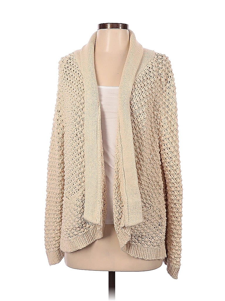 The Great. 100% Cotton Color Block Solid Tan Ivory Cardigan Size 3 - photo 1