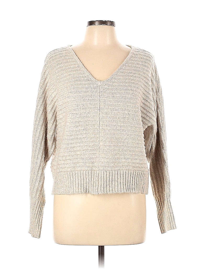 Sincerely Jules Color Block Solid Tan Pullover Sweater Size L - 77% off ...