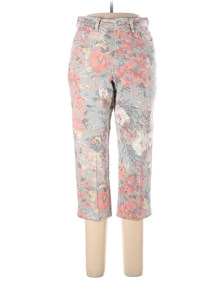 Gloria Vanderbilt Floral Multi Color Gray Jeans Size 10 - 60% off | thredUP