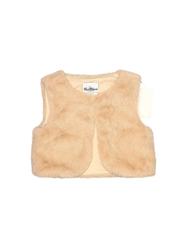 Rare Editions 100% Polyester Tan Faux Fur Vest Size 8 - photo 1