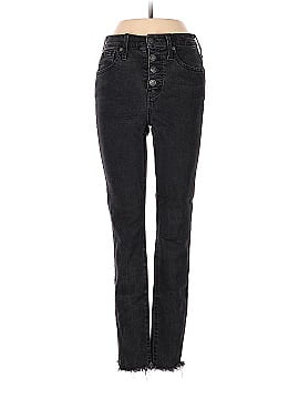 Madewell 10" High-Rise Skinny Jeans in Berkeley Black: Button-Through Edition (view 1)