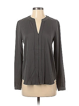 Theory Long Sleeve Silk Top (view 1)