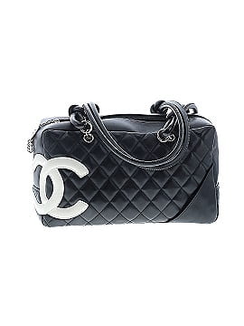 Chanel 100% Calf Leather Solid Black Cambon Ligne Bowler One Size