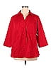 Riders by Lee Solid Red 3/4 Sleeve Blouse Size 1X (Plus) - photo 1