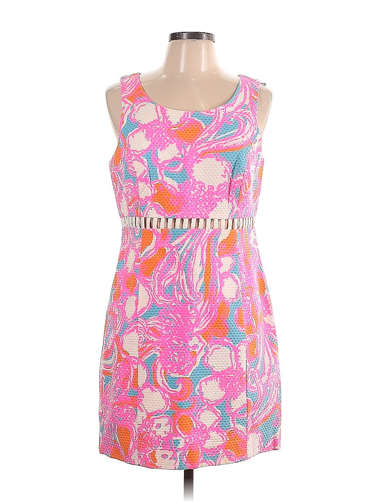 Lilly Pulitzer 100 Cotton Multi Color Pink Casual Dress Size 12 66