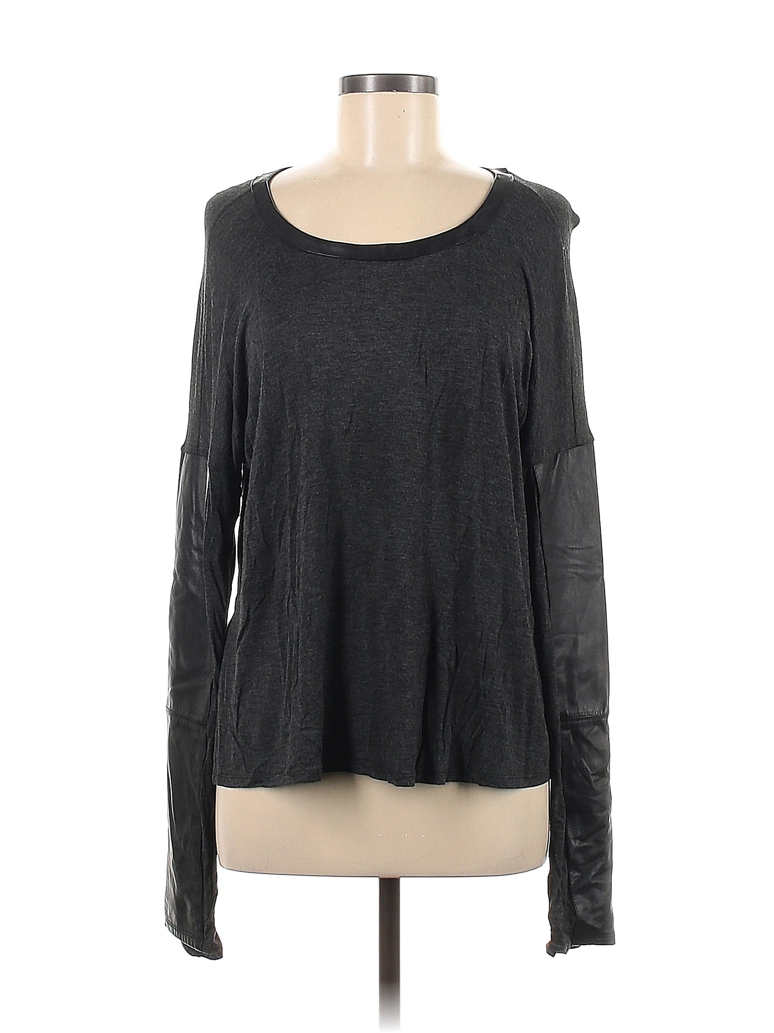 Feel the Piece Terre Jacobs Gray Black Long Sleeve Top Size Med - Lg ...