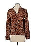 Karl Lagerfeld Leopard Print Brown Long Sleeve Blouse Size XS - photo 1