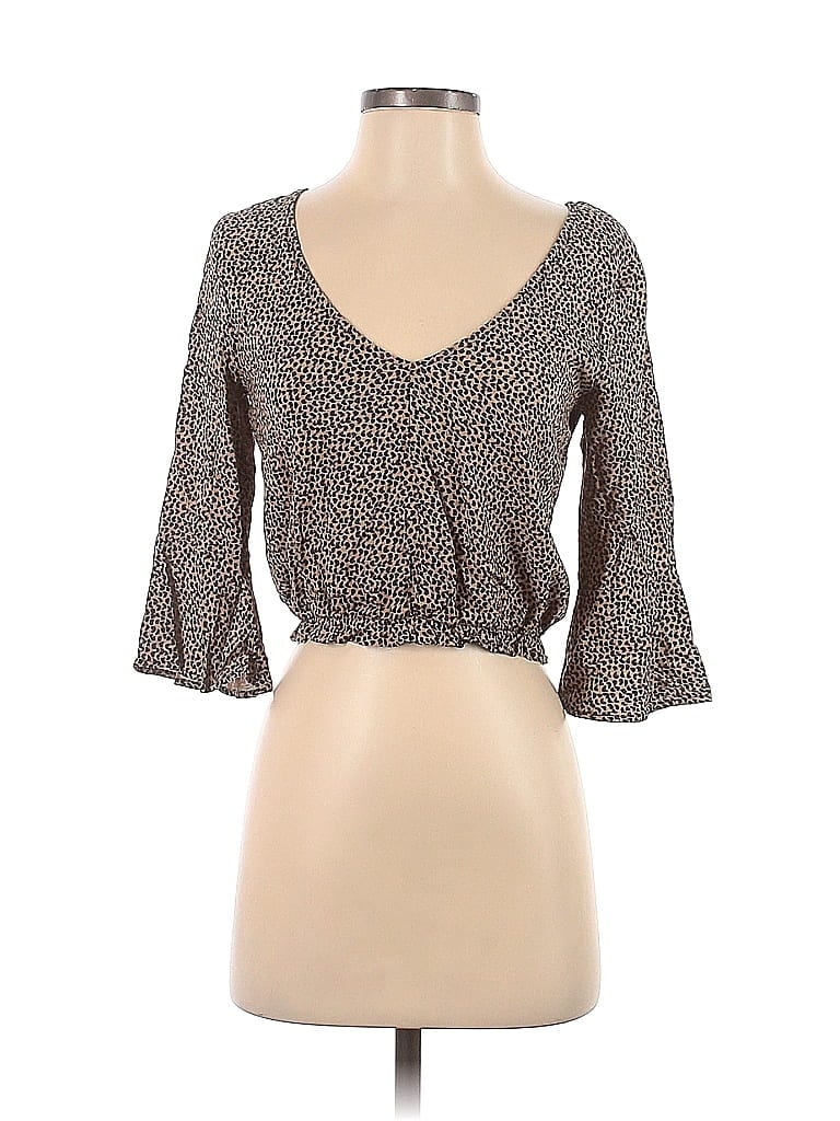 Click to view more detailed imagery on our partner's website Pre-owned Saltwater Luxe 3/4 Sleeve Blouse In Brown