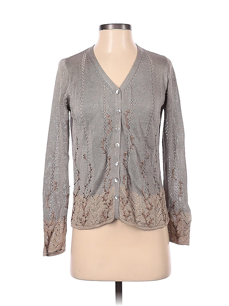 Cardigan Ouvert 100% Cachemire Sigrid Olsen - Taille S, Bordeaux Foncé - Neuf Avec Étiquette