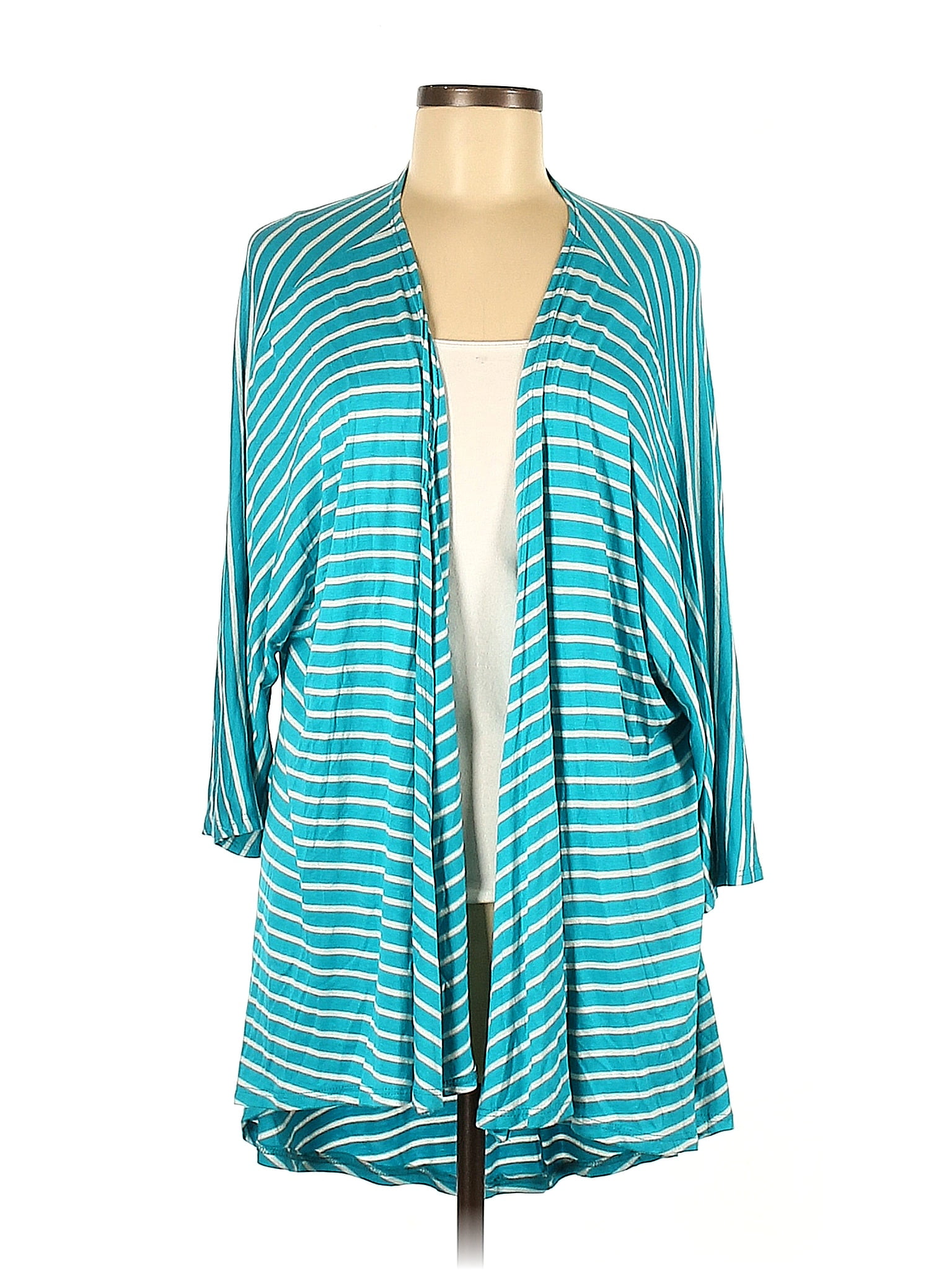 Lularoe Color Block Stripes Blue Cardigan Size M 66 Off Thredup