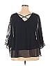 Joseph A. 100% Polyester Blue 3/4 Sleeve Blouse Size 1X (Plus) - photo 2