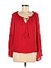 Listicle 100% Rayon Red Long Sleeve Blouse Size M - photo 1