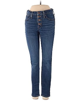 Madewell Petite 9" Mid-Rise Skinny Jeans in Hayes Wash: Button-Front Edition (view 1)