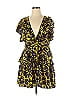 A.L.C. 100% Silk Multi Color Yellow Casual Dress Size 14 - photo 1