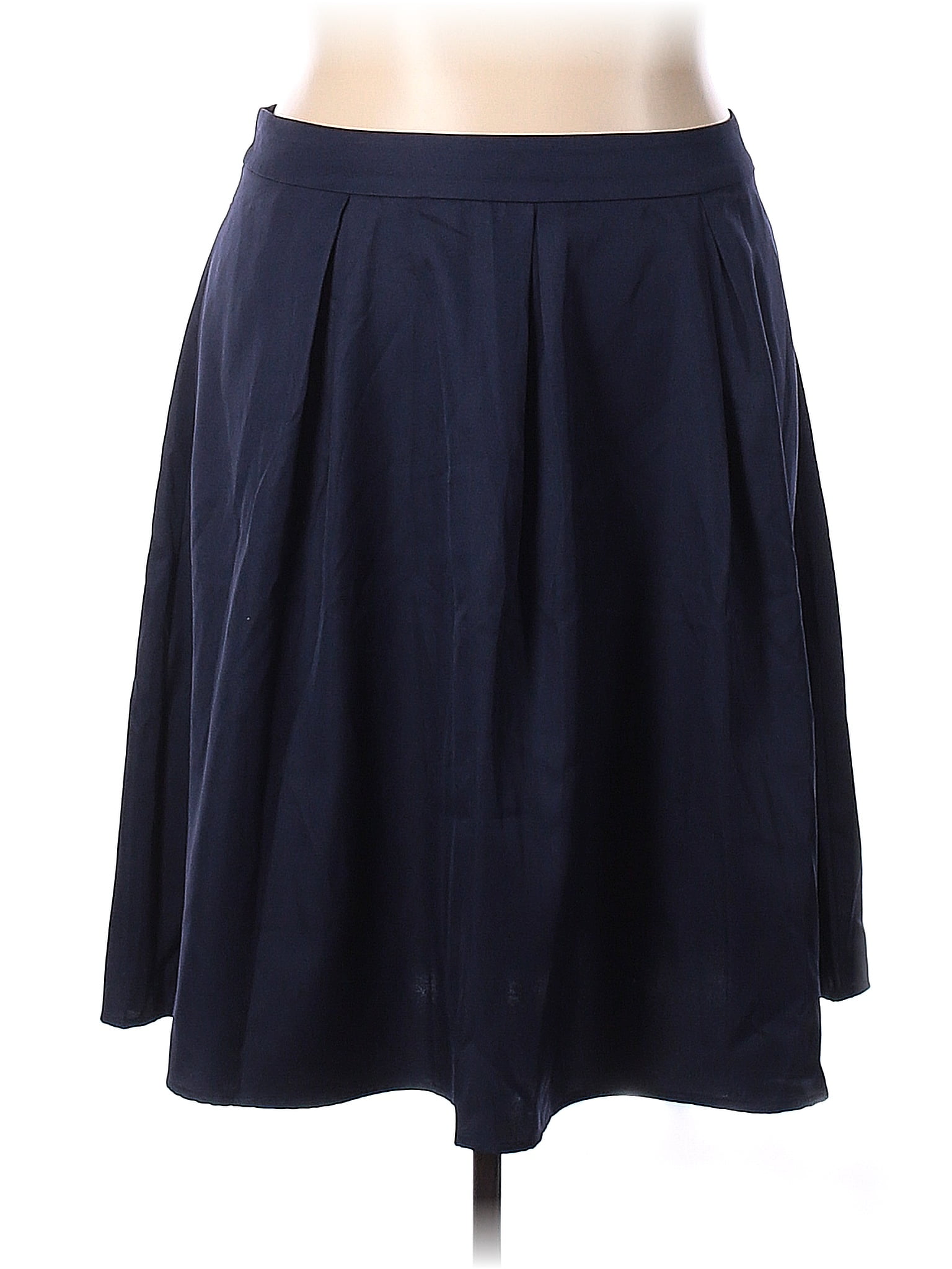 Yige Solid Navy Blue Casual Skirt Size 18 (Plus) 45 off thredUP