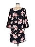 Old Navy 100% Polyester Floral Floral Motif Black Blue Casual Dress Size M - photo 1