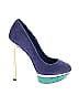 Brian Atwood 100% Leather Solid Blue Heels Size 6 - photo 1