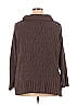 Terra & Sky 100% Polyester Color Block Solid Brown Turtleneck Sweater Size 1X (Plus) - photo 2