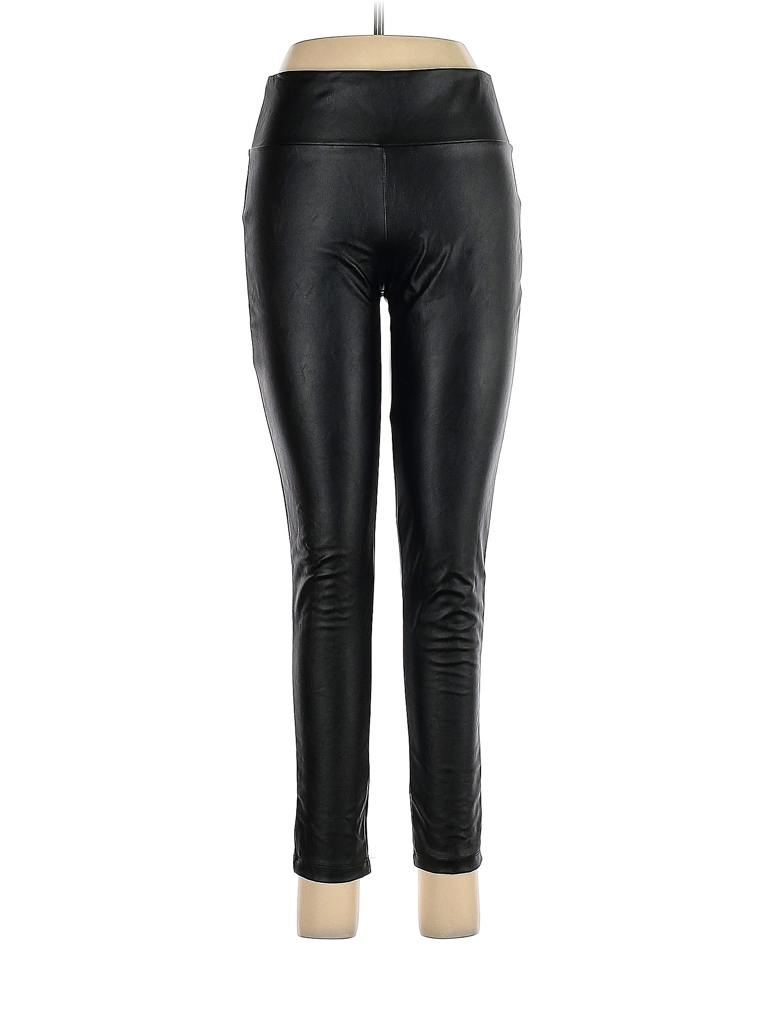 Kendall & Kylie 100% Polyurethane Solid Black Faux Leather Pants Size M ...