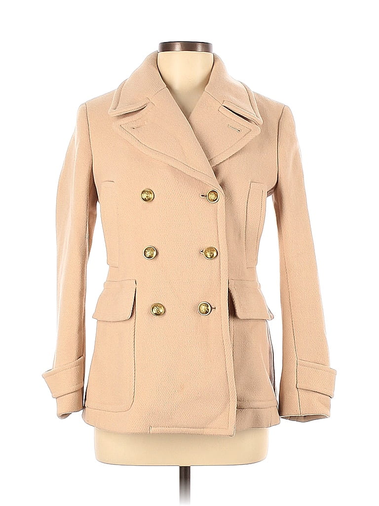J.Crew Solid Tan Teal Wool Coat Size 2 71 off thredUP