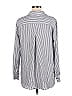 Velvet Heart 100% Rayon Stripes Silver Gray Long Sleeve Button-Down Shirt Size M - photo 2