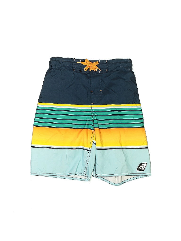 Laguna 100% Polyester Stripes Multi Color Blue Board Shorts Size 10 - 12 - photo 1