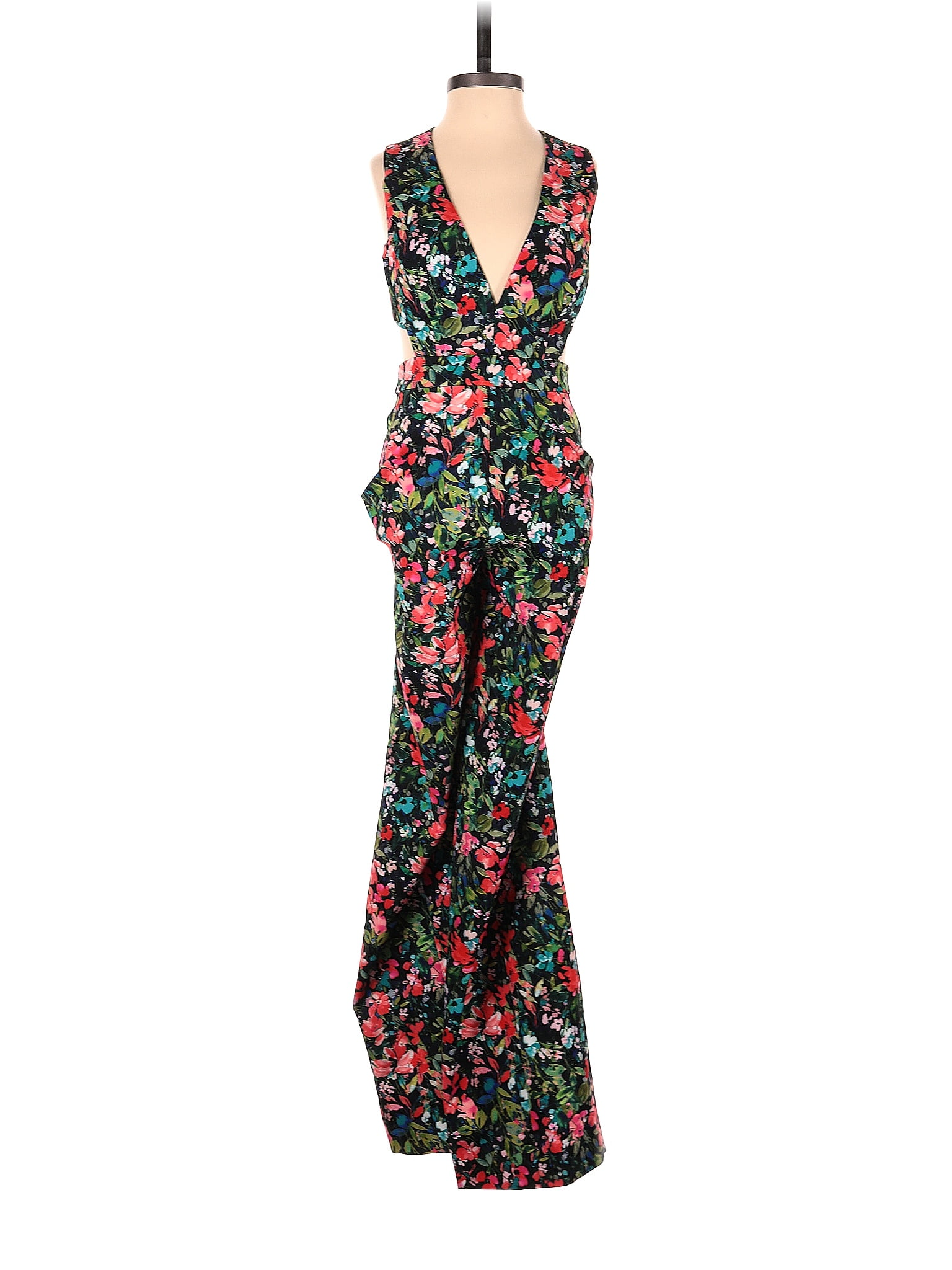 Aidan by Aidan Mattox Floral Multi Color Red Jumpsuit Size 2 73 off
