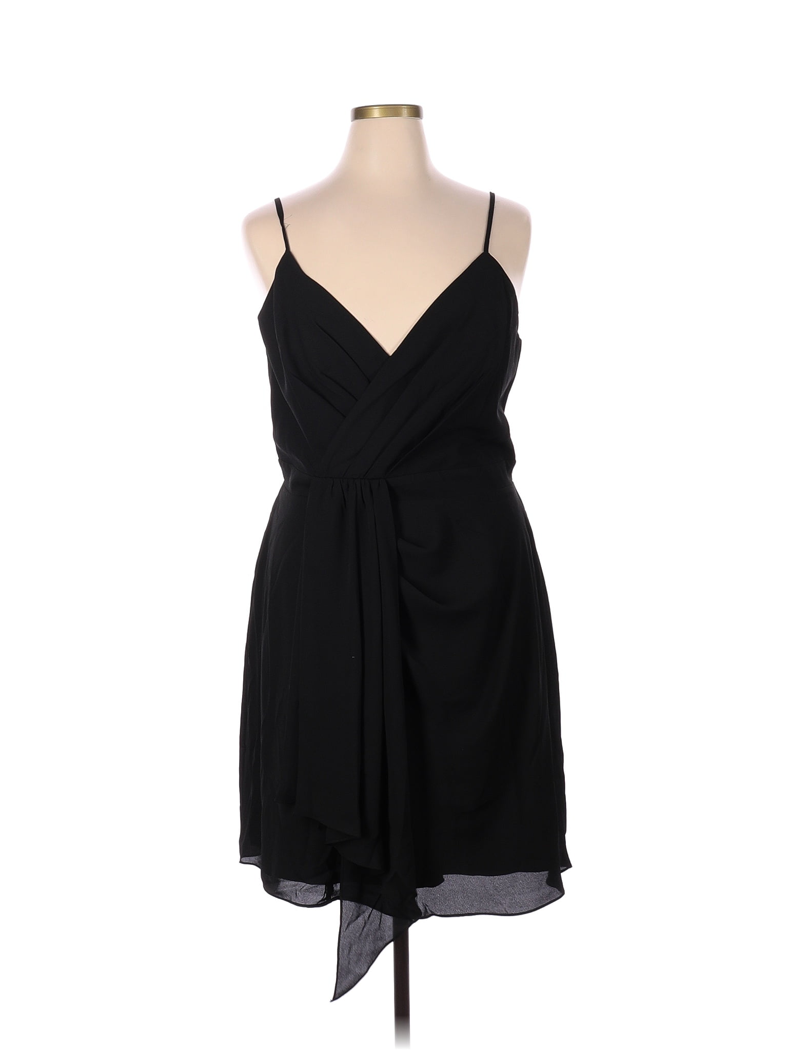 City Chic 100 Polyester Solid Black Cocktail Dress Size 16 Plus S