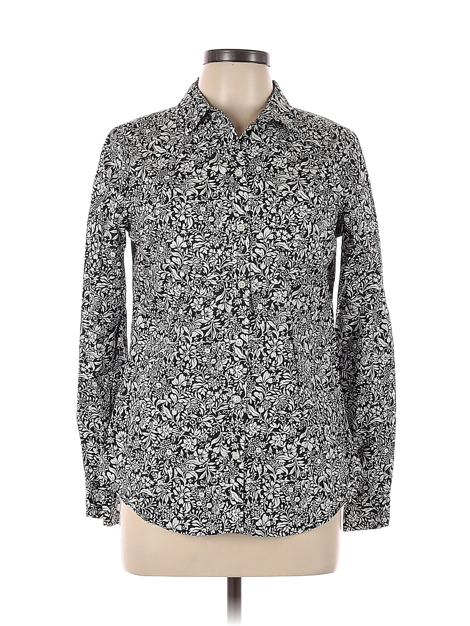 Old Navy Black Long Sleeve ButtonDown Shirt Size M 64 off thredUP