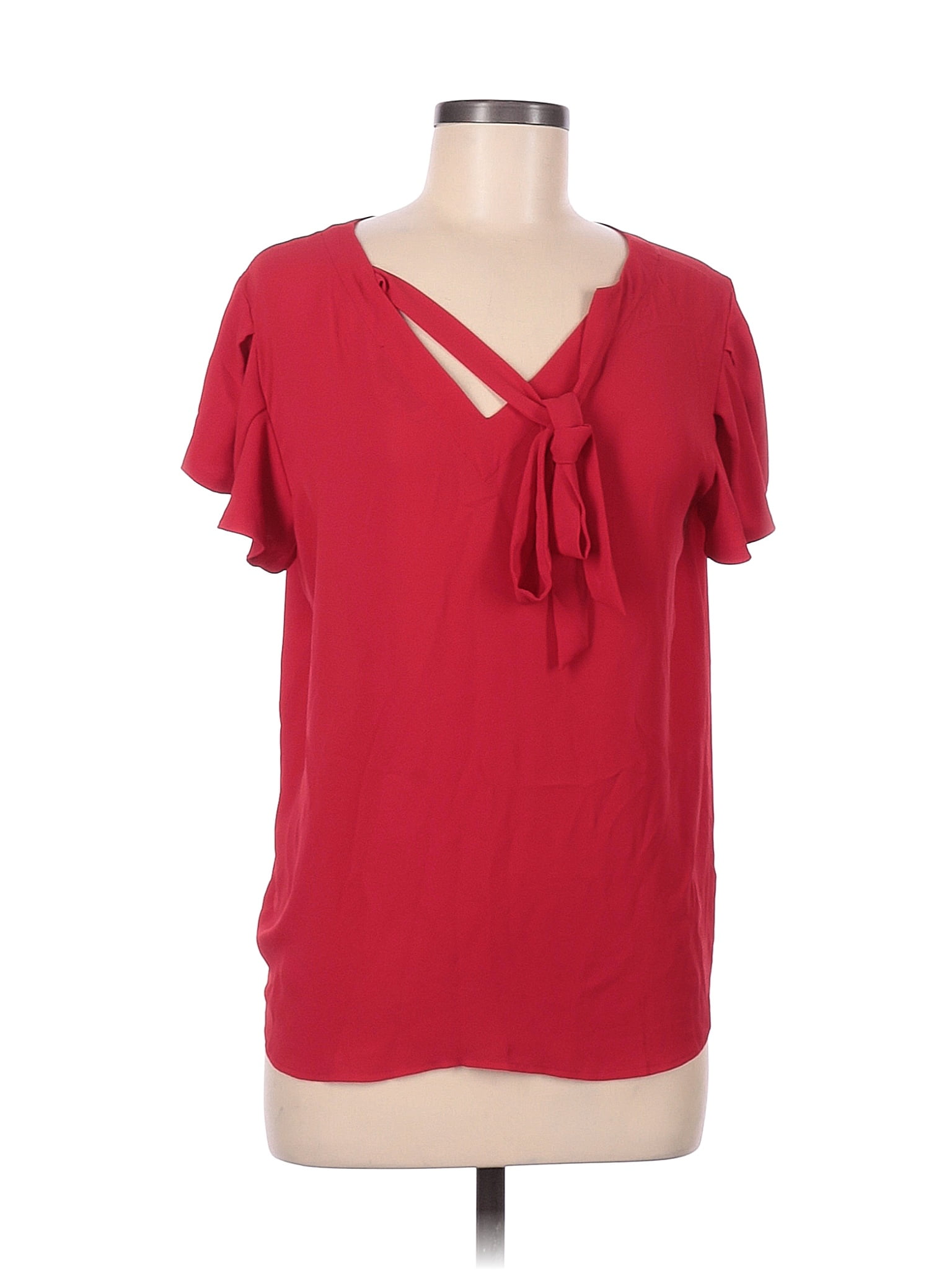 Ann Taylor Loft 100 Polyester Red Sleeveless Blouse Size M 75 Off