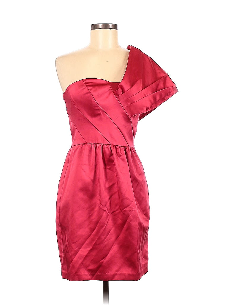 ABS Allen Schwartz 100% Polyester Burgundy Pink Cocktail Dress Size 6 - photo 1